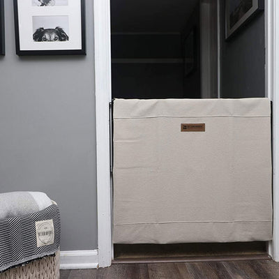 The Stair Barrier 27 to 42.5In Wall to Wall Single Panel Swing Gate, Just Cream - VMInnovations