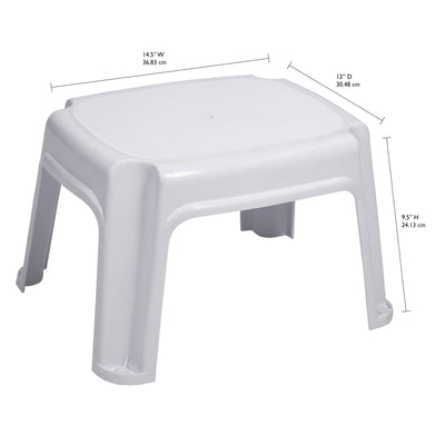 Gracious Living Extra Safe Non Slip 9.5" Rubber 1 Step Home Step Stool, White (Refurbished)