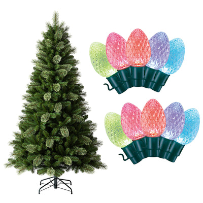 Home Heritage 7' Cascade Cashmere Pine Tree w/ Twinkly App Controlled RGB Lights