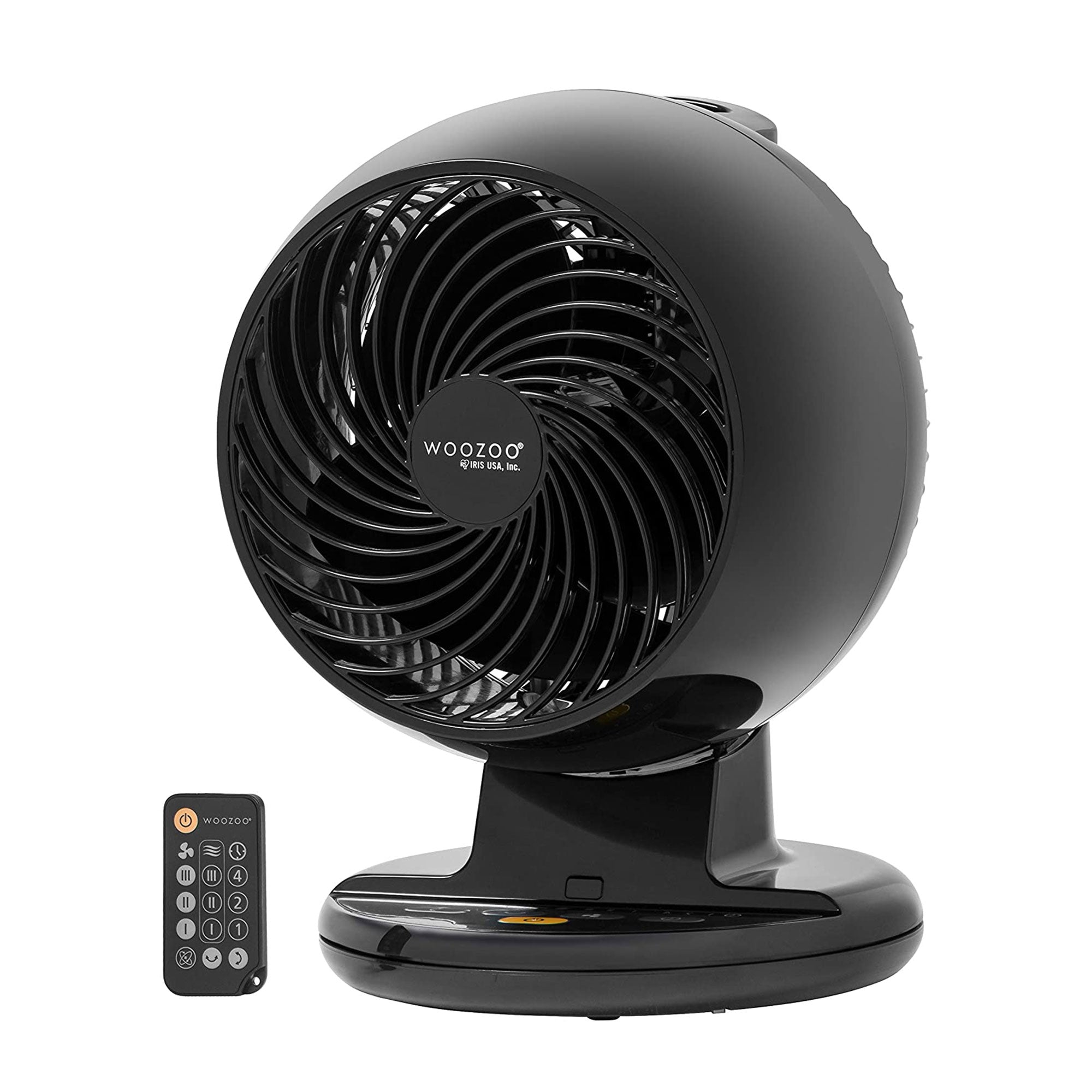 IRIS USA Remote Controlled Desktop Portable Compact Small Oscillating Fan, Black