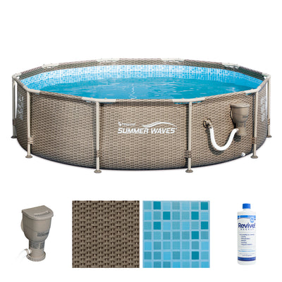 Summer Waves P20010305 10ft x 30in Above Ground Frame Swimming Pool Set, Tan