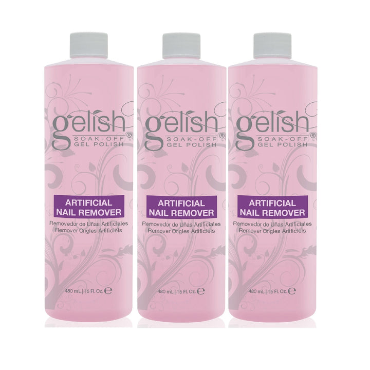 Gelish Artificial Refill Soak Off Gel Nail Polish Remover 16 Fluid Oz. (3 Pack)