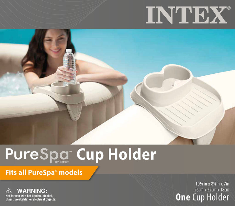 Intex PureSpa Attachable Cup Holder for Spa Walls, Pool & Hot Tub Accessory, Tan