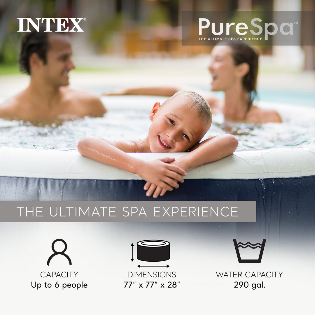 Intex PureSpa Plus Portable Inflatable Jet Spa & Medium PureSpa Benches (2 Pack)