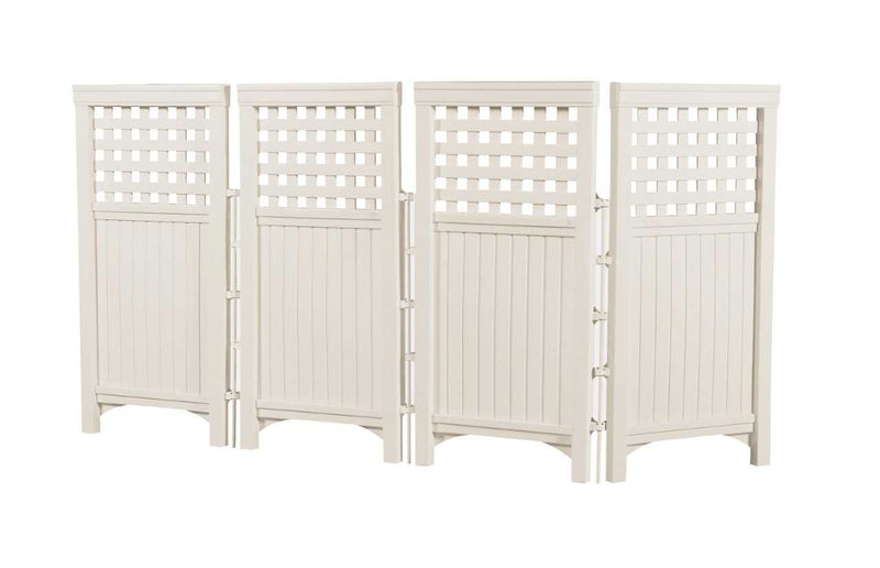 Suncast FS4423T Outdoor Garden Yard 4 Panel Screen Enclosure Gated Fence, Taupe