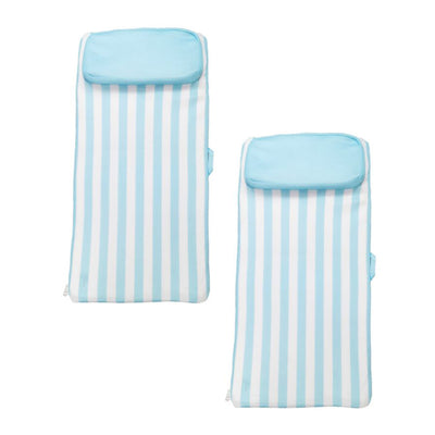Magic Time International Sun Bed Water Lounger Pool Float w/ Pillow (2 Pack) - VMInnovations