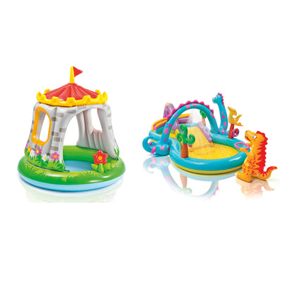 Intex 4'x48" Royal Castle Baby Pool & 11'x7.5' x44" Dinoland Kiddie Pool