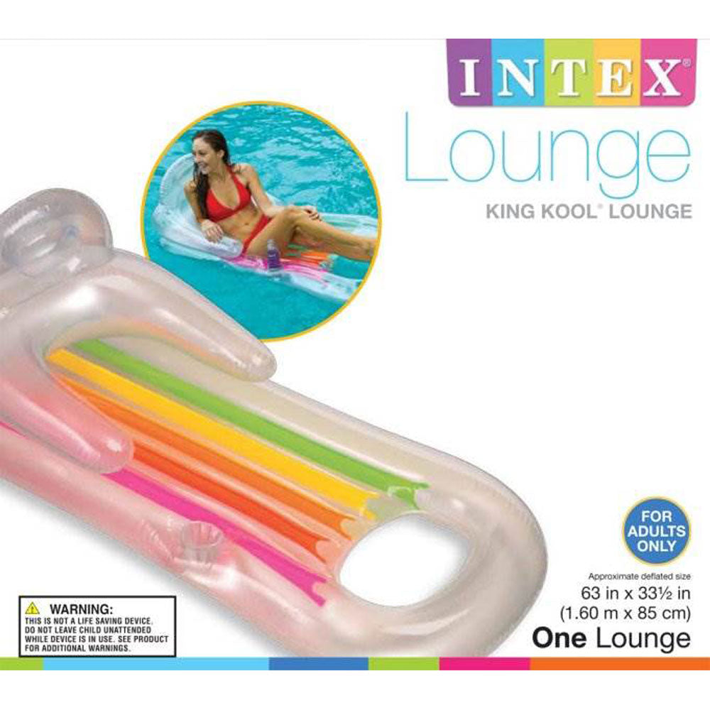 Intex King Kool Lounge Floating Swimming Pool Lounger with Cupholder (16 Pack)