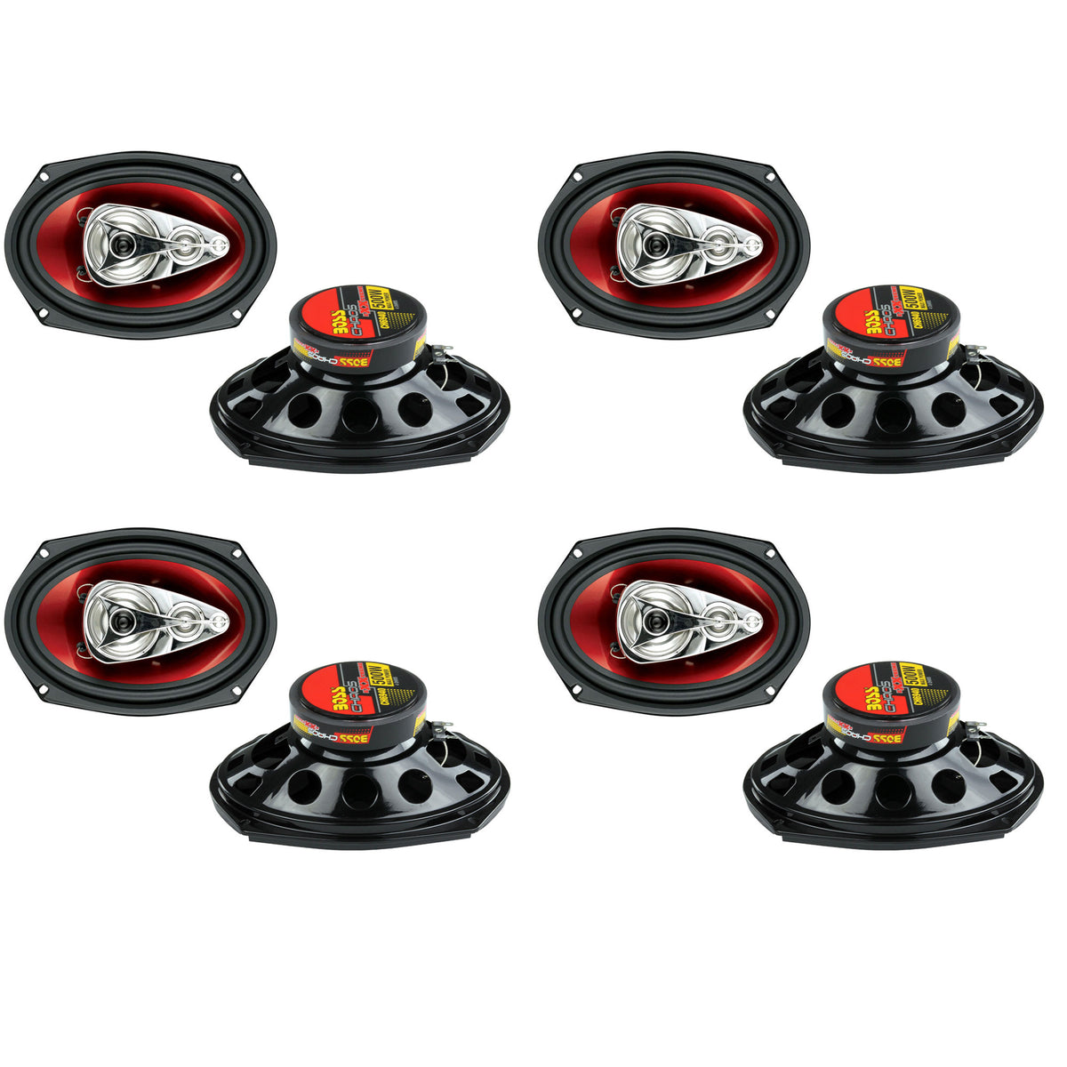 BOSS Audio Chaos 6x9" 500W 4-Way Car Coaxial Audio Stereo Speakers (4 Pair)