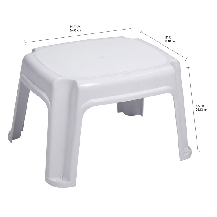 Gracious Living Non Slip 9.5" Rubber 1 Step Home Step Stool, White (Open Box)