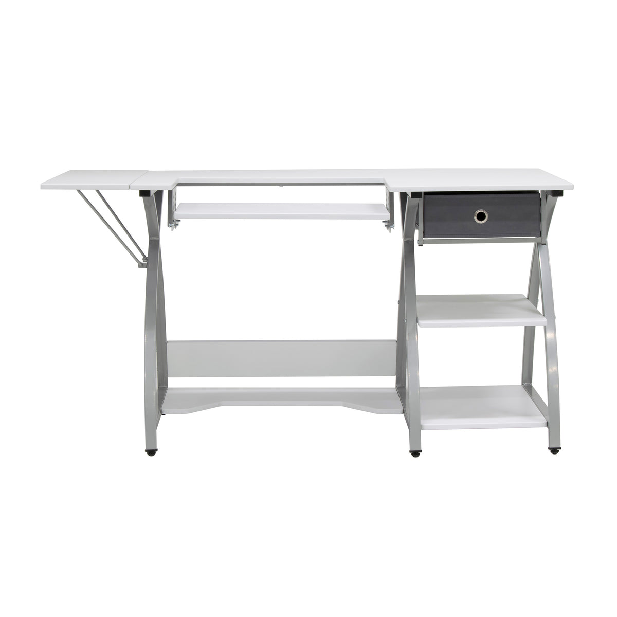 Sew Ready Venus Sewing Machine Craft Table Computer Desk, Silver (Open Box)