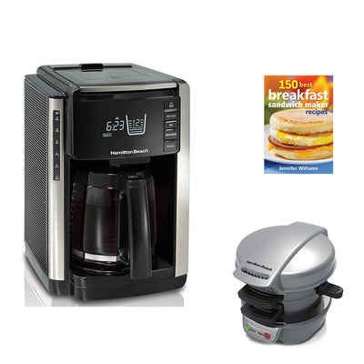 Hamilton Beach Coffee Maker w/ Press Breakfast Sandwich Maker & Recipes Book