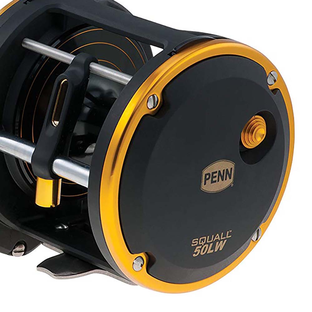 Penn SQL50LW Squall Levelwind Saltwater Fish Trolling Fishing Reel, Black & Gold