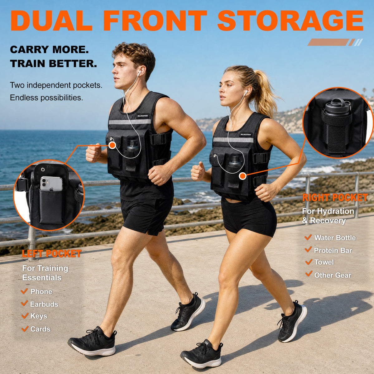 BalanceFrom 50 lb Weighted Training Vest with Quick Release and Breathable Mesh