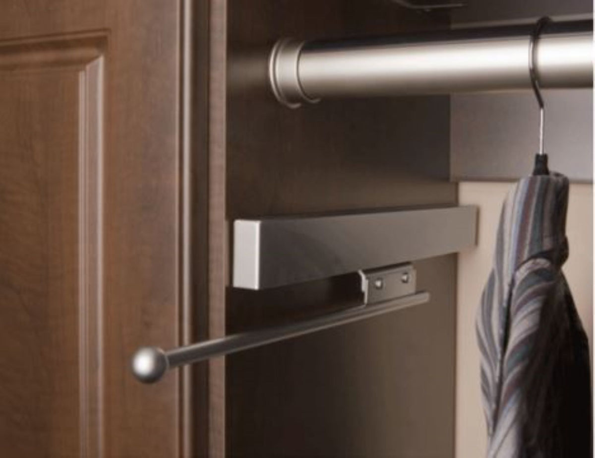 Rev-A-Shelf Sidelines CVRSL-14-SN-1 Extendable Deluxe Valet Rod, Satin Nickel