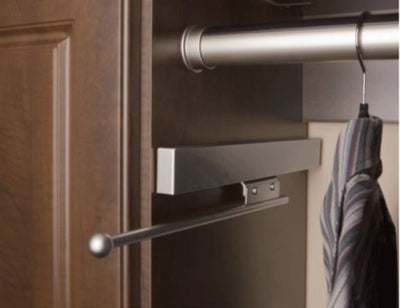 Rev-A-Shelf Sidelines CVRSL-14-SN-1 Extendable Deluxe Valet Rod, Satin Nickel