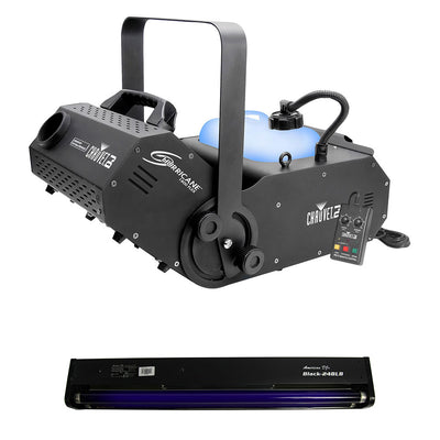 Chauvet DJ Hurricane Fog Pro Machine w/ 24" 20W Black Light Tube And Fixture