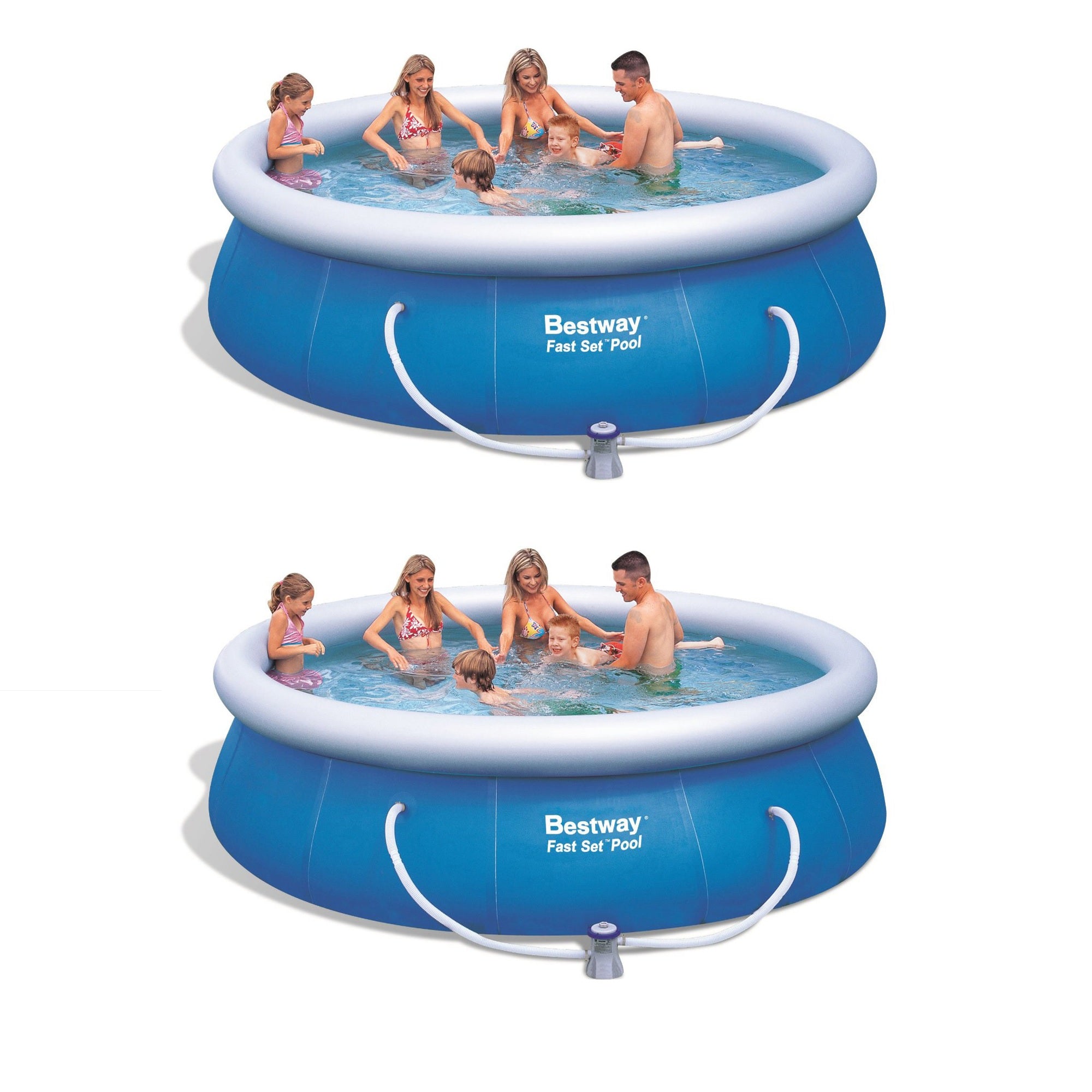 Bestway 12' x 36" Fast Set Inflatable Above Ground Pool w/ Filter Pump (2 Pack)