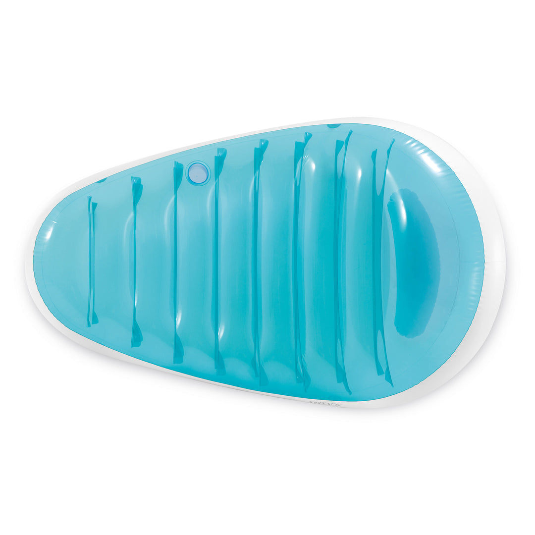 Intex Petal Floating Lounge Chair Pool Float Lounger w/ Cupholder, Blue & White - VMInnovations