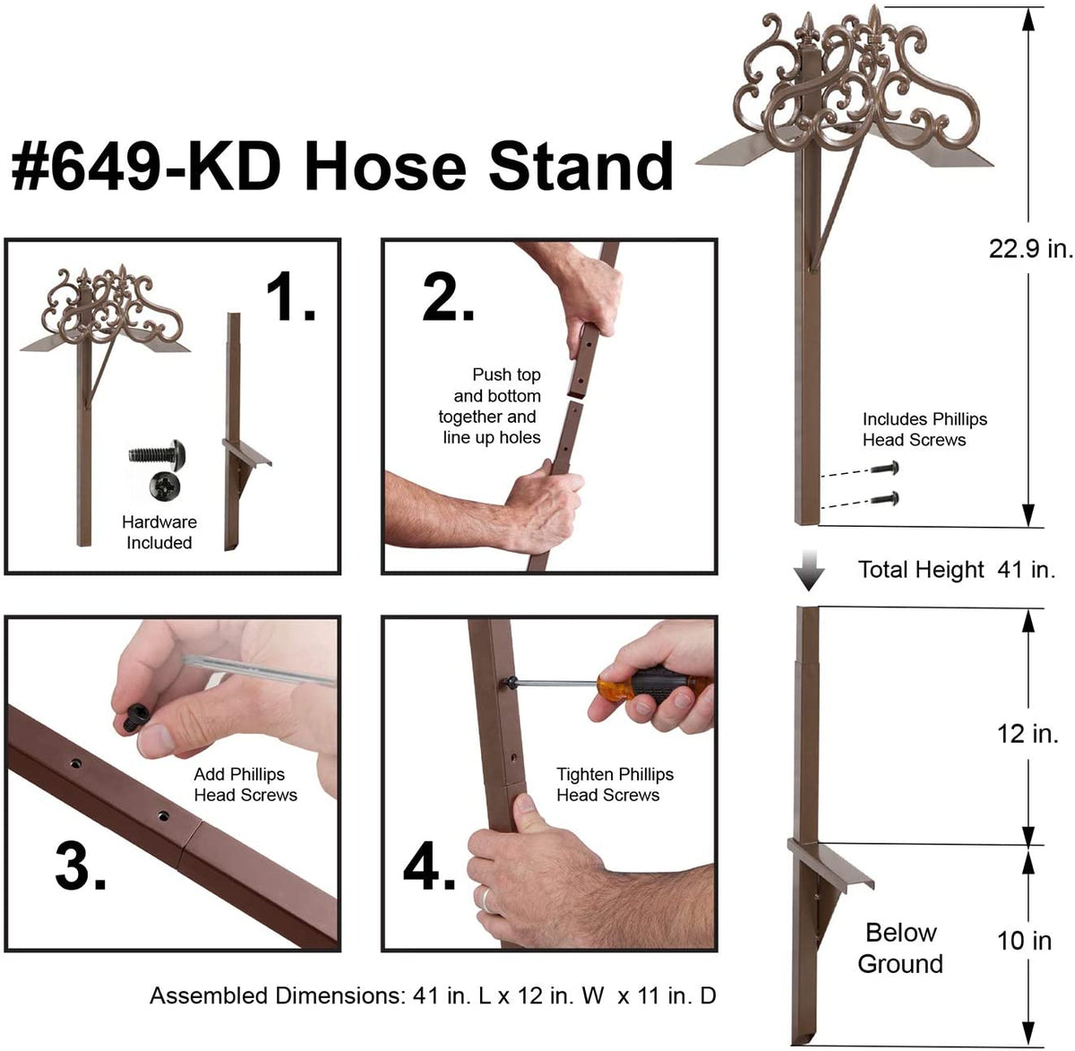 Liberty Garden Products Hyde Park Hose Stand Holds up to 125 Feet (For Parts)