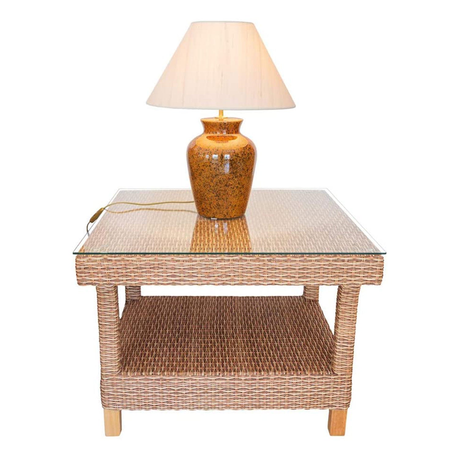 Dulles 20 Inch by 20 Inch Indoor or Outdoor Square Tempered Glass Table Top