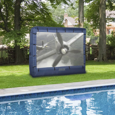 Gemmy Self Inflating Widescreen 123 Inch x 70 Inch Outdoor Projection Screen