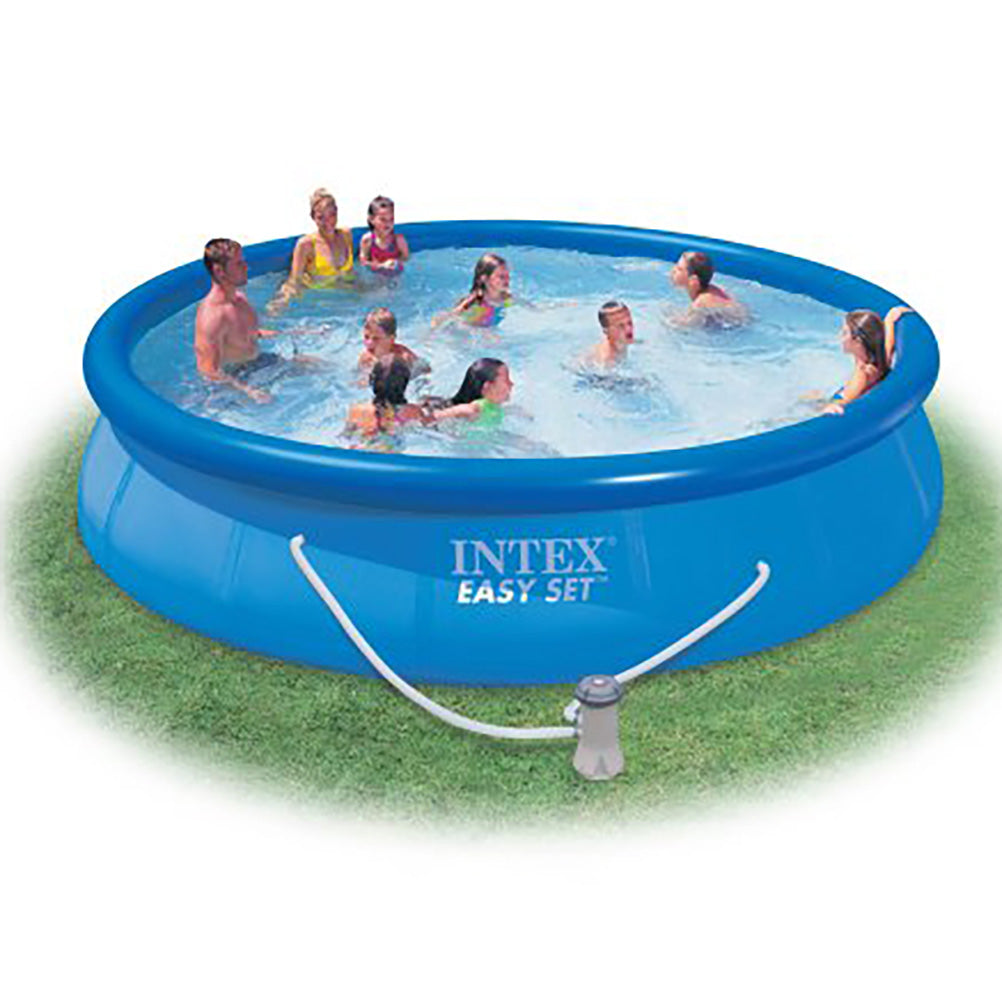 Intex 15’x33” Inflatable Swimming Pool w/ Filter Pump (2 Pack) & 15’ Pool Cover