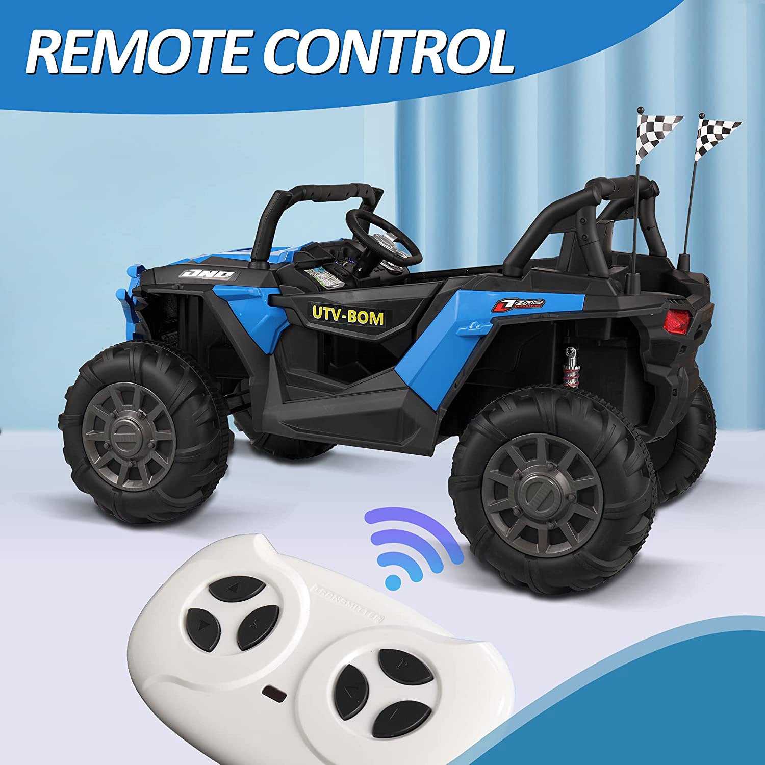 TOBBI 12V Kids Electric Battery-Powered Ride On 3 Speed Toy SUV Car w/ MP3, Blue