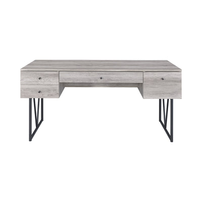 Coaster Home 4 Drawer Home Office Writing Desk, Grey Driftwood Finish (Open Box) - VMInnovations