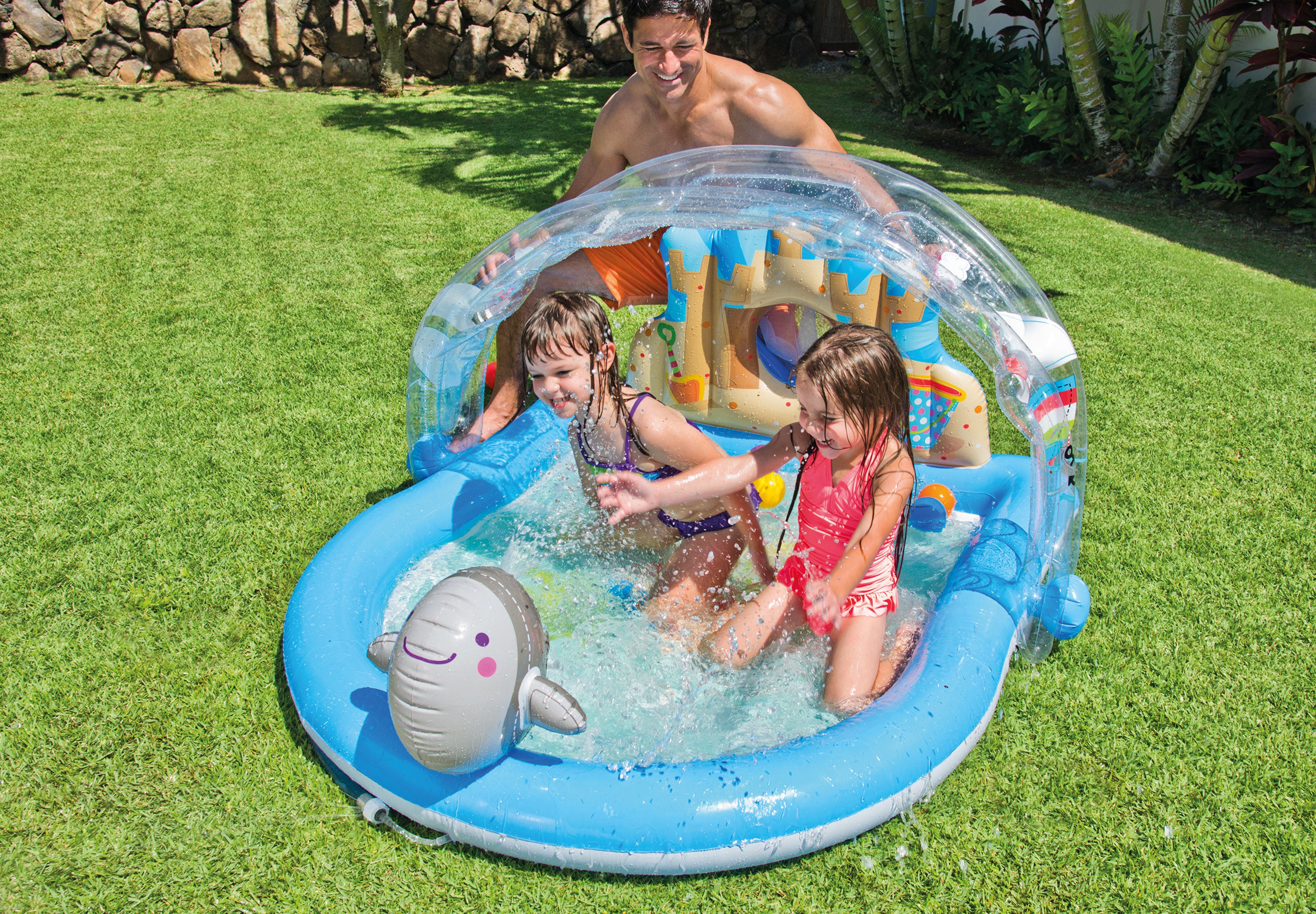 Intex Summer Lovin' Beach Inflatable Play Spray Kids Kiddie Pool (Used)