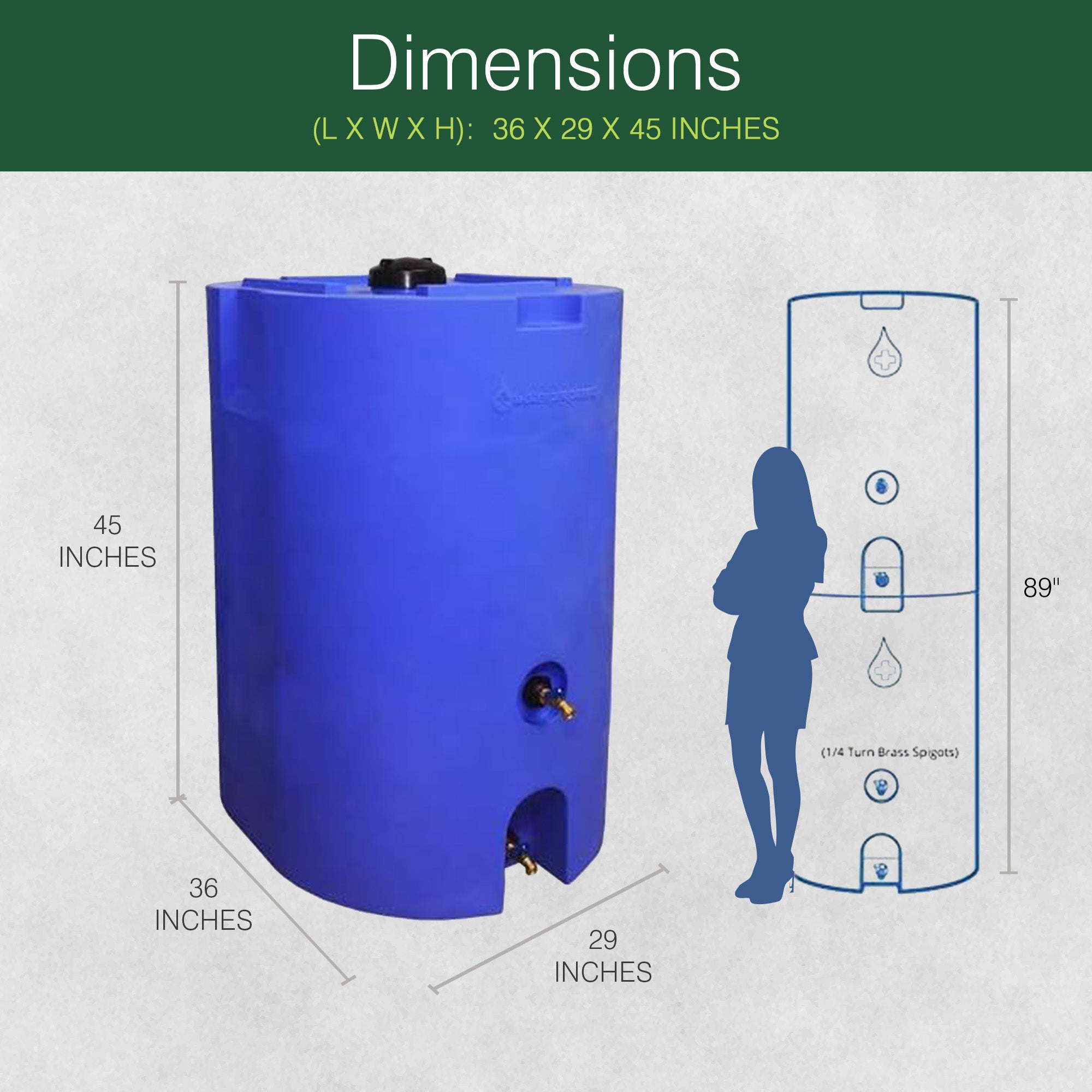 WaterPrepared 160 Gal Stackable Design Utility Water Tank w/ Large Cap, (2 Pack) - VMInnovations