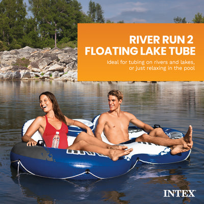 Intex River Run 2 Person Inflatable Tube Raft Float with Cooler (Open Box)