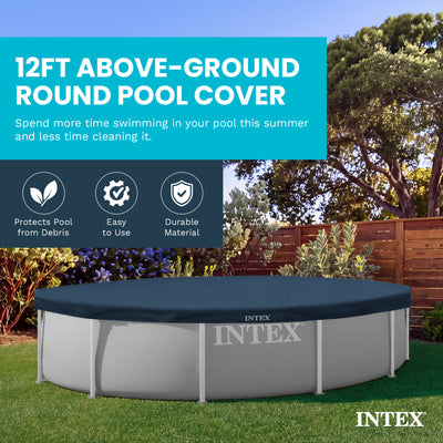 Intex 28031E 12 Foot Round Above Ground Swimming Pool Cover, (Pool Cover Only)