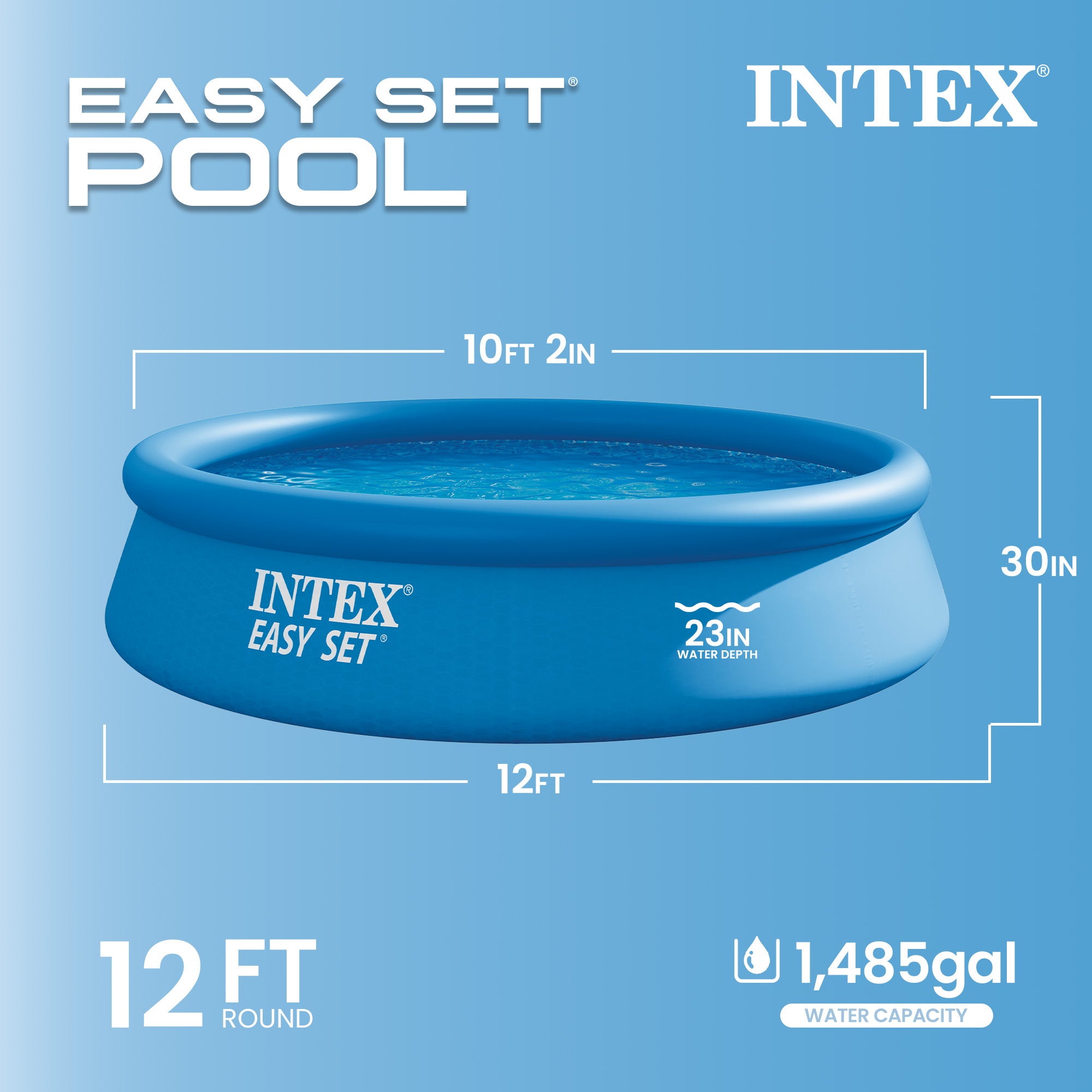 Intex 12' x 30" Easy Set Above Ground Swimming Pool & Pump (Open Box) (2 Pack)