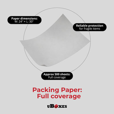uBoxes Newsprint Packing Paper for Moving, Shipping, and Wrapping, 25 Lbs, White