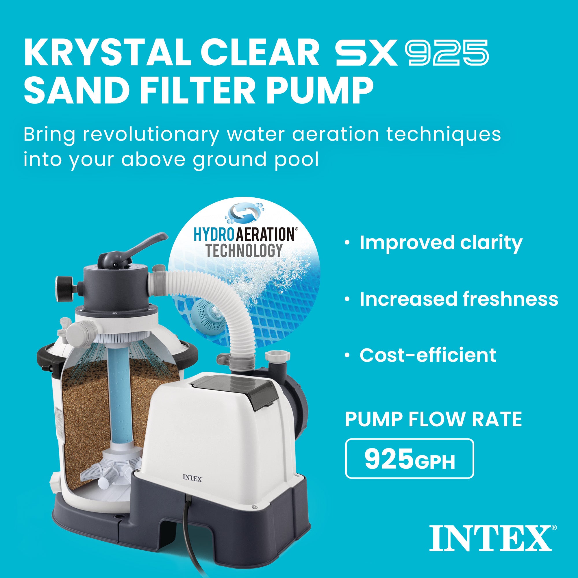 Intex 26641EG Krystal Clear Sand Filter Pump for 4,400 Gal Above Ground Pools