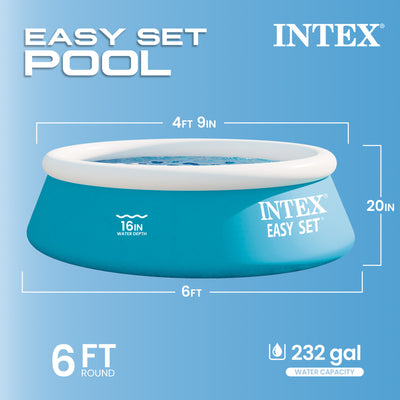 Intex 6ft x 20in Easy Set Inflatable Outdoor Kids Swimming Pool