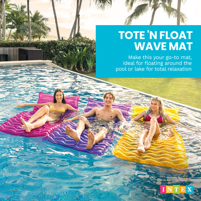 Intex Tote 'N Float Wave Mat Floating Swimming Pool Lounger, 1 Pc, Color Varies