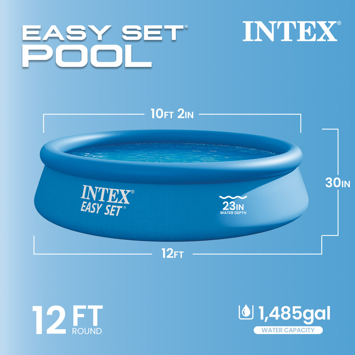 Intex 12' x 30" Easy Set Above Ground Swimming Pool & Pump (Open Box) (2 Pack)