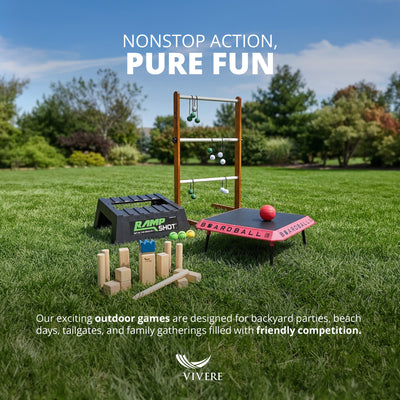 Vivere RampShot Outdoor Toss Game Set with Portable High-Density Ramps and Balls