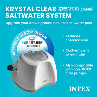 INTEX QS700 Krystal Clear Saltwater Chlorine System, 8500 Gal Above Ground Pools - VMInnovations
