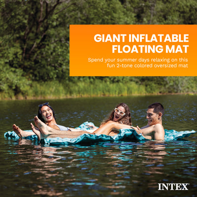 Intex 56841EP Giant Inflatable Floating Water Pool Lake Mat Platform Pad, Teal