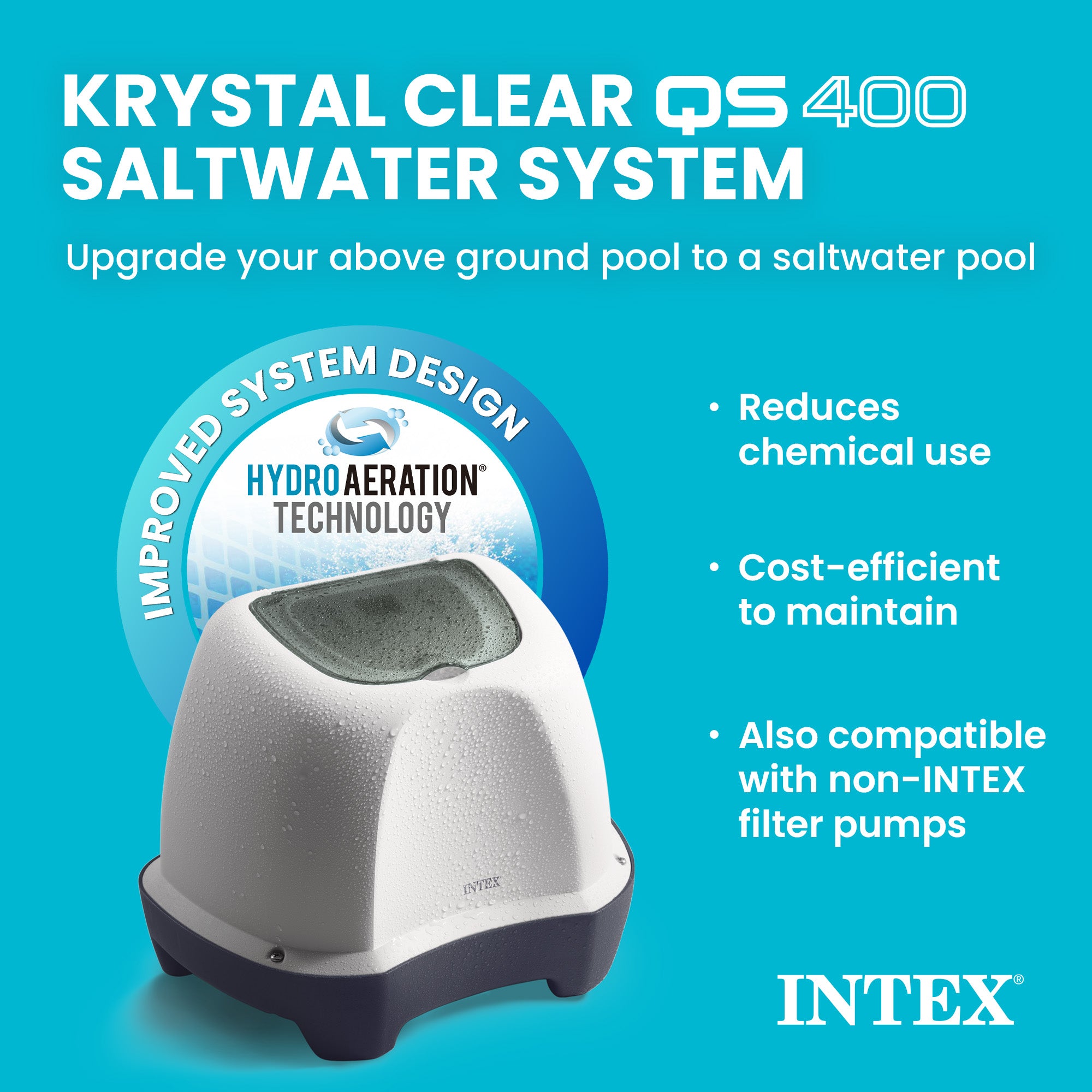 Intex Krystal Clear Pool Small and Sleek Saltwater System, 110-120V (For Parts) - VMInnovations