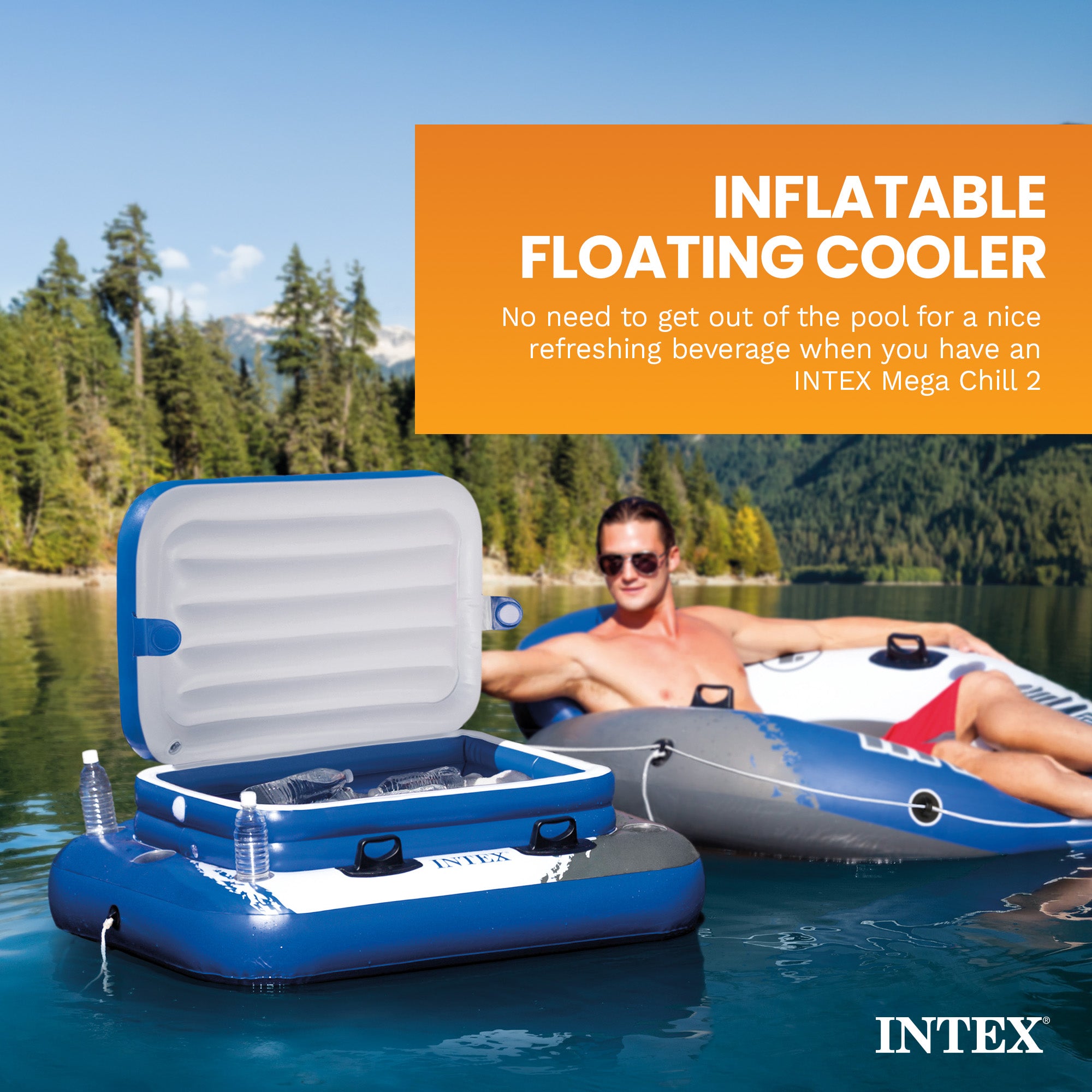 INTEX Mega Chill II Inflatable Floating Beverage Cooler | 58821EP (Open Box)