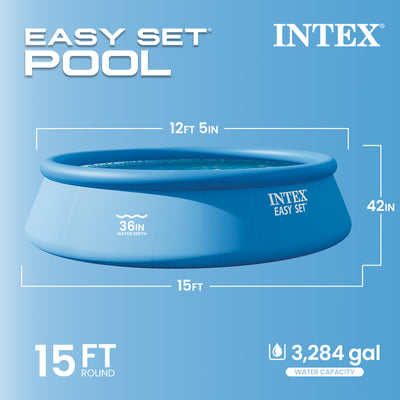Intex 26165EH 15ft x 42in Easy Set Inflatable Above Ground Swimming Pool w/ Pump