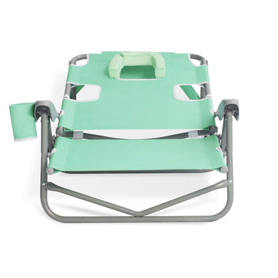 Ostrich On-Your-Back Outdoor Reclining Beach Lounge Pool Camping Chair, Teal - VMInnovations
