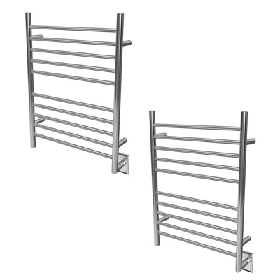 Amba Radiant 10 Bar Stainless Steel Hardwire Bathroom Towel Warmer Rack (2 Pack)