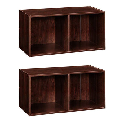ClosetMaid Decorative Stackable 2-Cube Cubeicals Organizer, Dark Cherry (2 Pack) - VMInnovations