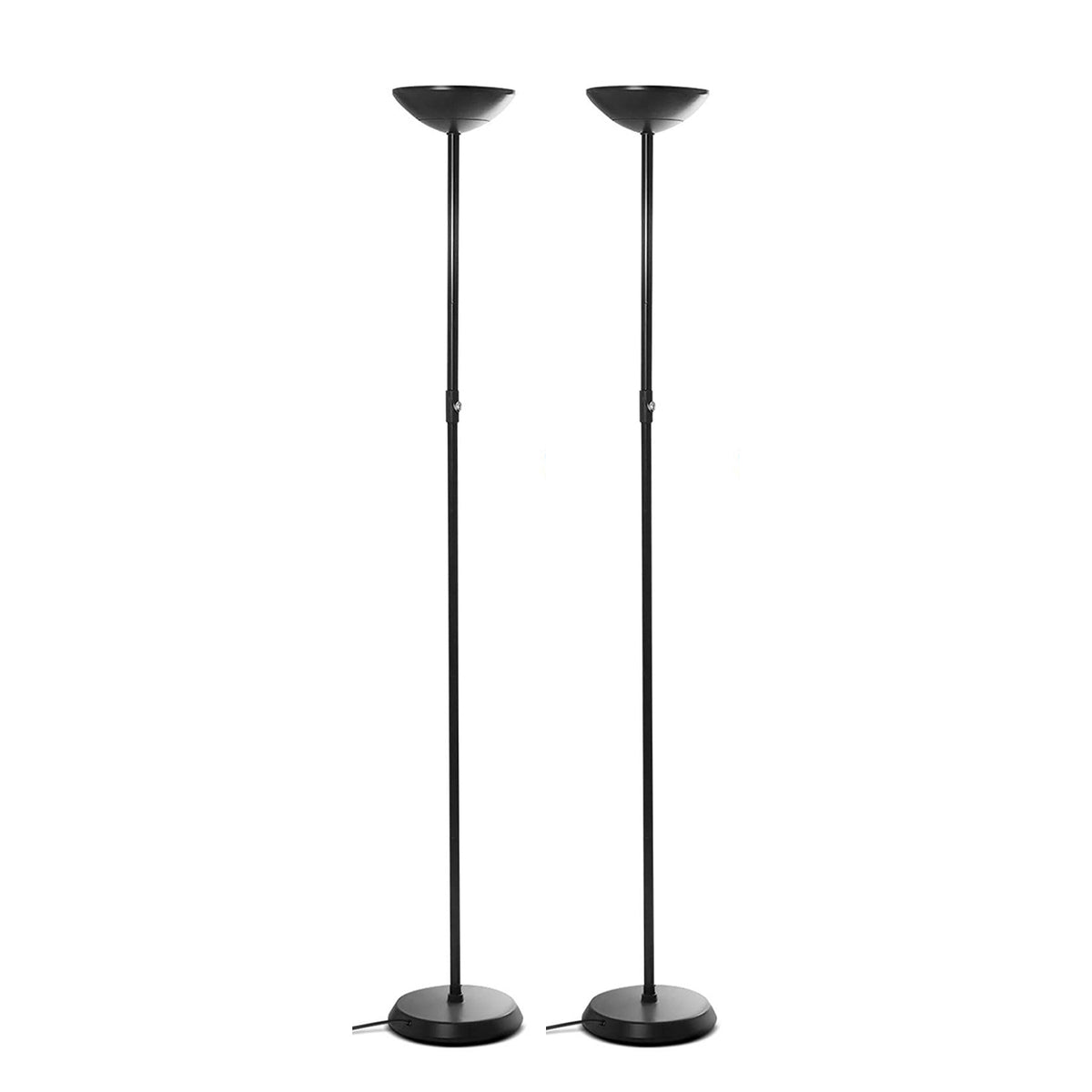 Brightech SkyLite LED High Lumen Uplight Torchiere Floor Lamp, Black (2 Pack)