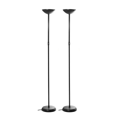 Brightech SkyLite LED High Lumen Uplight Torchiere Floor Lamp, Black (2 Pack)